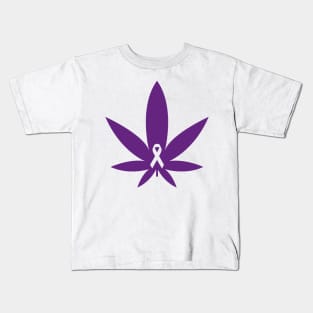 CBD epilepsy ribbon purple Kids T-Shirt